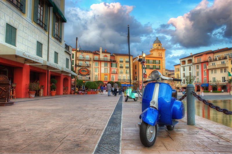 The Blue Scooter at Portofino Bay in Orlando