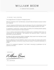 William Beem Cover Letter