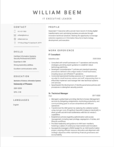 William Beem Resume - Page 1